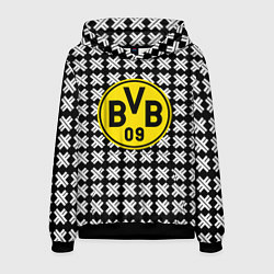 Толстовка-худи мужская Borussia pattern geometry, цвет: 3D-черный