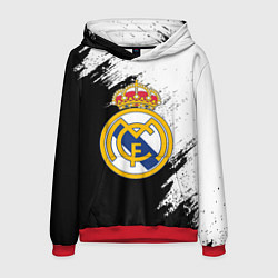 Толстовка-худи мужская Real Madrid текстура штрихи, цвет: 3D-красный