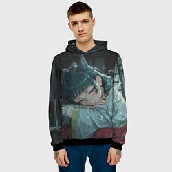 Толстовка-худи мужская Маомао с кошачьими ушками, цвет: 3D-черный — фото 2