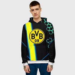 Толстовка-худи мужская Borussia соты броня, цвет: 3D-белый — фото 2