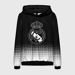 Толстовка-худи мужская Реал Мадрид текстура геометрия, цвет: 3D-черный