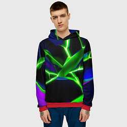 Толстовка-худи мужская Green glow, цвет: 3D-красный — фото 2