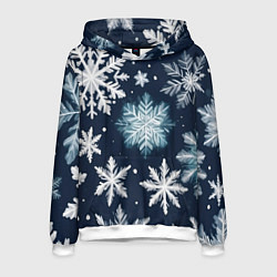 Толстовка-худи мужская Снежное небо, цвет: 3D-белый