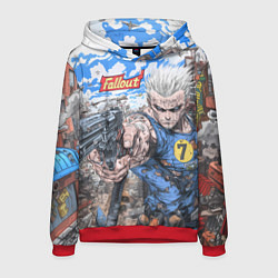 Толстовка-худи мужская Fallout комиксный стиль, цвет: 3D-красный