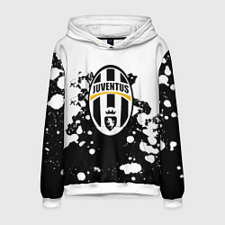 Толстовка-худи мужская Juventus белые краски текстура, цвет: 3D-белый