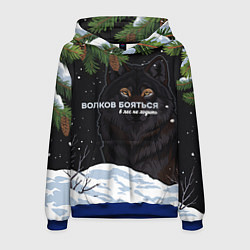 Толстовка-худи мужская Призрачный волк, цвет: 3D-синий