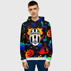 Толстовка-худи мужская Juventus хэллоуин неон, цвет: 3D-белый — фото 2