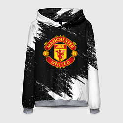 Толстовка-худи мужская Манчестер Юнайтед белые краски, цвет: 3D-меланж