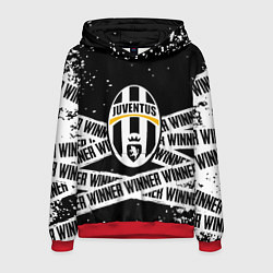 Толстовка-худи мужская Juventus подедитель краски, цвет: 3D-красный