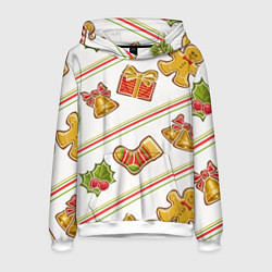 Толстовка-худи мужская Рождественский дух, цвет: 3D-белый