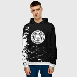 Толстовка-худи мужская Лестер сити краски белые, цвет: 3D-белый — фото 2