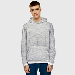 Толстовка-худи мужская Снег сугробы, цвет: 3D-белый — фото 2