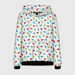 Толстовка-худи мужская Гирлянда триколор, цвет: 3D-черный