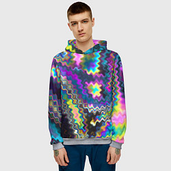 Толстовка-худи мужская Абстракция переливы, цвет: 3D-меланж — фото 2