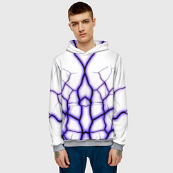 Толстовка-худи мужская Color white purple, цвет: 3D-меланж — фото 2