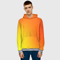 Толстовка-худи мужская Color orange red, цвет: 3D-меланж — фото 2