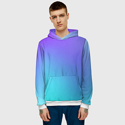 Толстовка-худи мужская Color multi-colored gradient, цвет: 3D-белый — фото 2