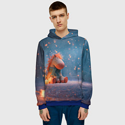 Толстовка-худи мужская Игрушечная лошадка 2026, цвет: 3D-синий — фото 2