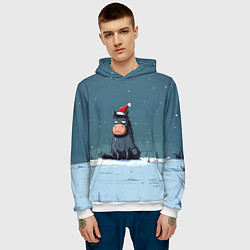 Толстовка-худи мужская Забавная новогодняя лошадка, цвет: 3D-белый — фото 2