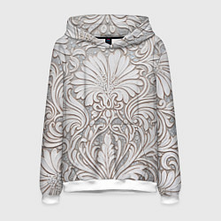 Толстовка-худи мужская Вензельные цветы, цвет: 3D-белый