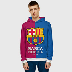 Толстовка-худи мужская Barca Football, цвет: 3D-белый — фото 2