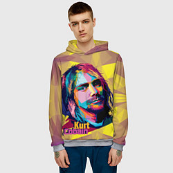 Толстовка-худи мужская Kurt Cobain: Abstraction, цвет: 3D-меланж — фото 2