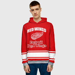 Толстовка-худи мужская Detroit red wings, цвет: 3D-меланж — фото 2