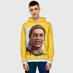 Толстовка-худи мужская Ronaldinho Art, цвет: 3D-белый — фото 2