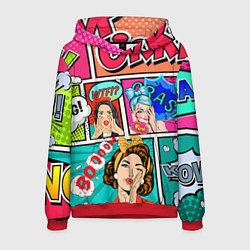 Толстовка-худи мужская POP ART, цвет: 3D-красный