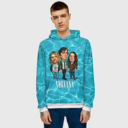 Толстовка-худи мужская Nirvana: Water, цвет: 3D-белый — фото 2