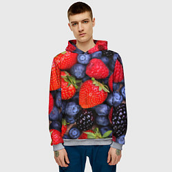 Толстовка-худи мужская Berries, цвет: 3D-меланж — фото 2