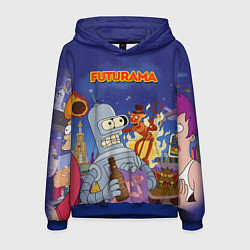 Толстовка-худи мужская Futurama Devil, цвет: 3D-синий