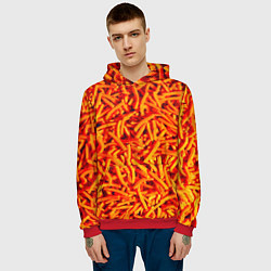 Толстовка-худи мужская Морковь, цвет: 3D-красный — фото 2