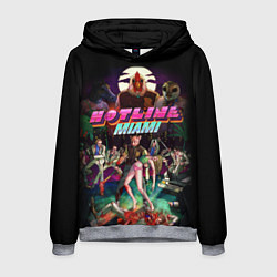 Толстовка-худи мужская Hotline Miami, цвет: 3D-меланж