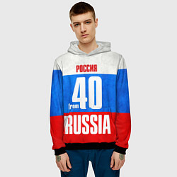 Толстовка-худи мужская Russia: from 40, цвет: 3D-черный — фото 2