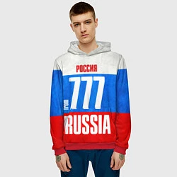 Толстовка-худи мужская Russia: from 777, цвет: 3D-красный — фото 2