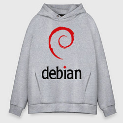 Толстовка оверсайз мужская Debian, цвет: меланж