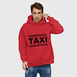 Толстовка оверсайз мужская Taxi, цвет: красный — фото 2