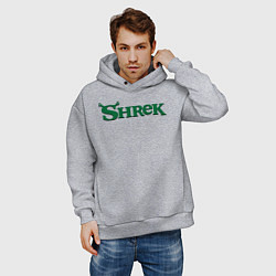 Толстовка оверсайз мужская Shrek: Logo, цвет: меланж — фото 2