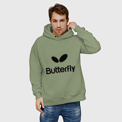 Толстовка оверсайз мужская Butterfly Logo, цвет: авокадо — фото 2