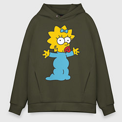 Толстовка оверсайз мужская Maggie Simpson, цвет: хаки