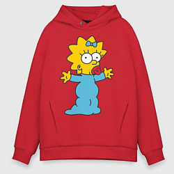 Толстовка оверсайз мужская Maggie Simpson, цвет: красный