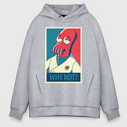 Толстовка оверсайз мужская Zoidberg: Why not?, цвет: меланж