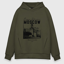 Толстовка оверсайз мужская Moscow Kremlin 1147, цвет: хаки