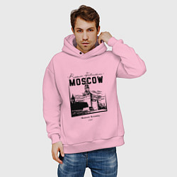 Толстовка оверсайз мужская Moscow Kremlin 1147, цвет: светло-розовый — фото 2