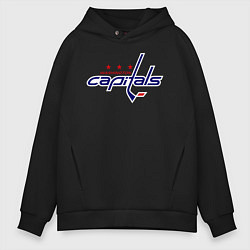 Толстовка оверсайз мужская Washington Capitals, цвет: черный
