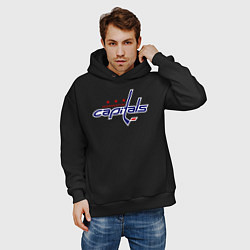 Толстовка оверсайз мужская Washington Capitals, цвет: черный — фото 2
