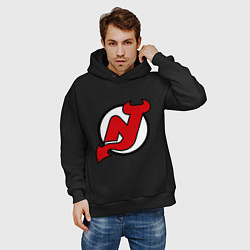 Толстовка оверсайз мужская New Jersey Devils, цвет: черный — фото 2