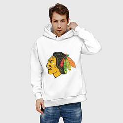 Толстовка оверсайз мужская Chicago Blackhawks, цвет: белый — фото 2