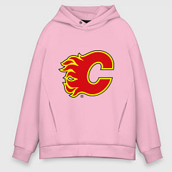 Толстовка оверсайз мужская Calgary Flames, цвет: светло-розовый